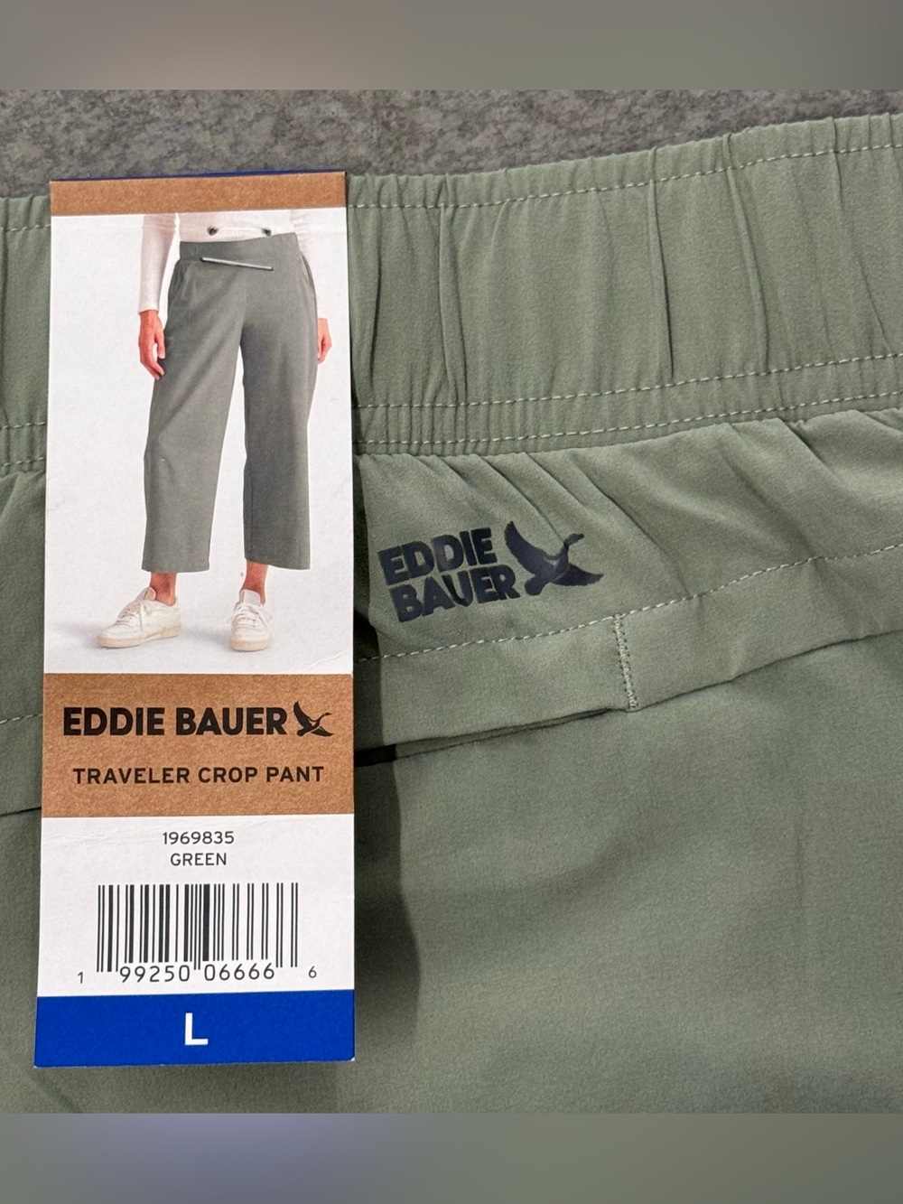 Eddie Bauer Traveler Crop Pant, Green, Women’s Size Large
